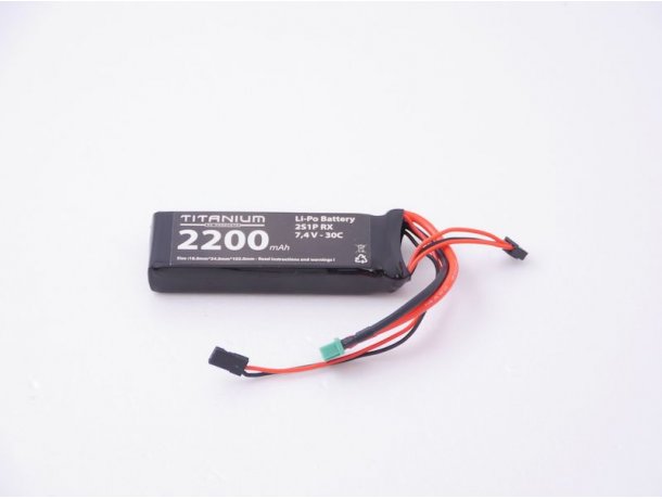 2S 2200mAh 30C RX  batteri med JR/MPX